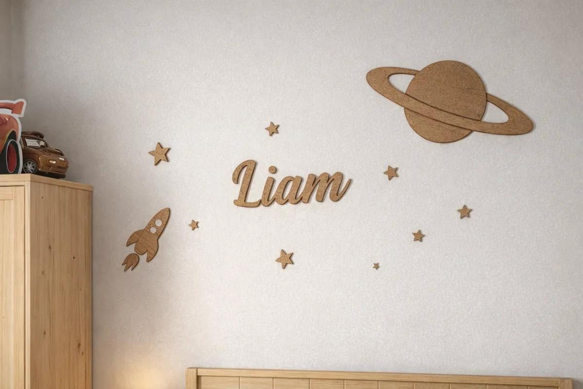 Cohete con Planeta y Estrellas vista 2